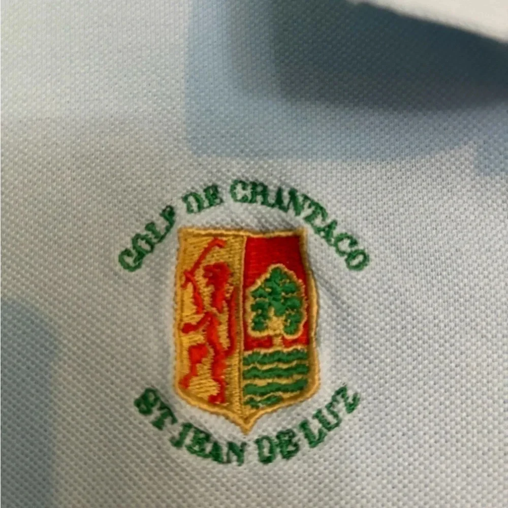 Lacoste Mens Size 46 (Large) Polo Light Blue Golf De‎ Chantaco Saint-Jean-de-Luz
